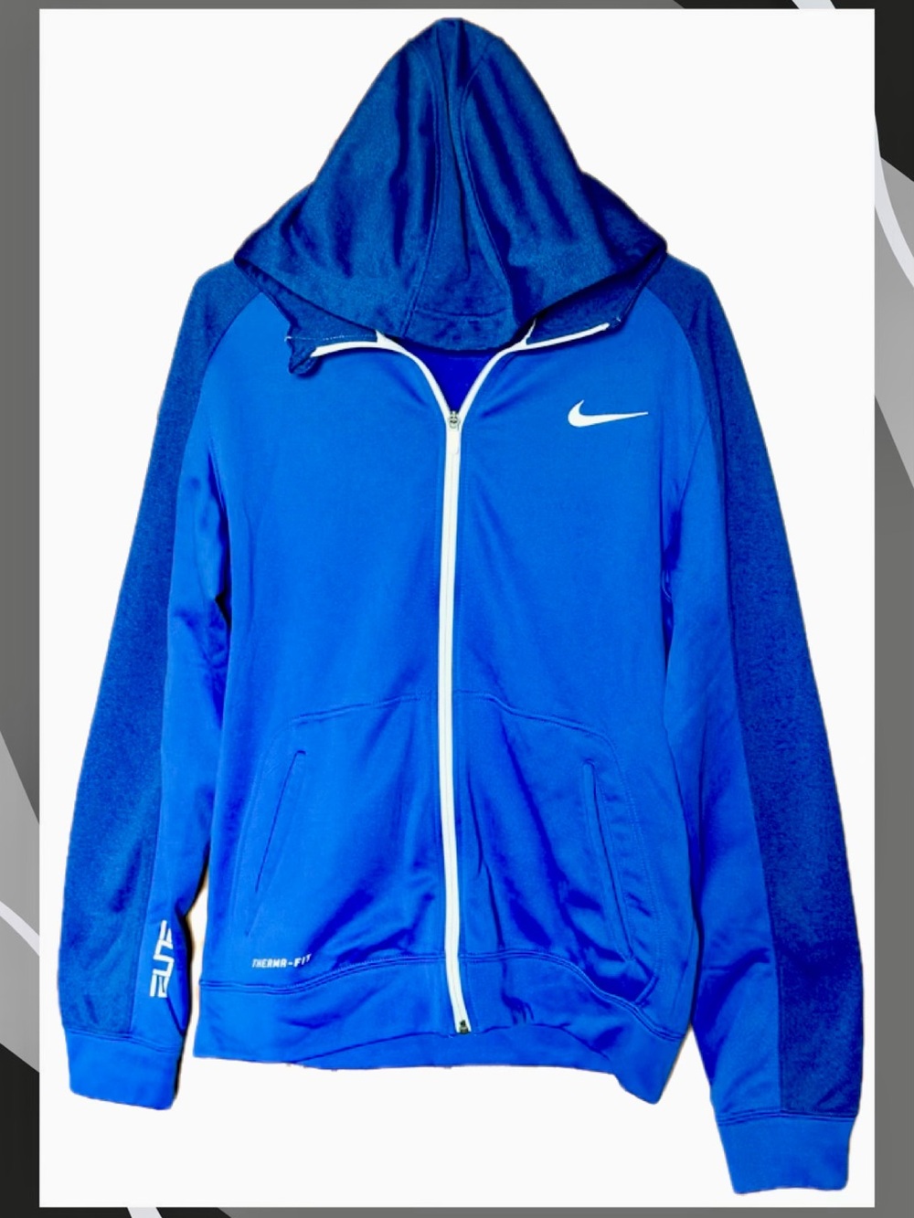 Nike Elite Therma-Fit Blue athletic Full-Zip Hooded Performance Jacket